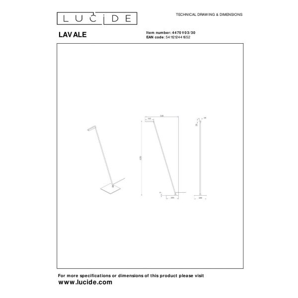 Lampa podłogowa LAVALE LED 1x3W 44701/03/44 Lucide